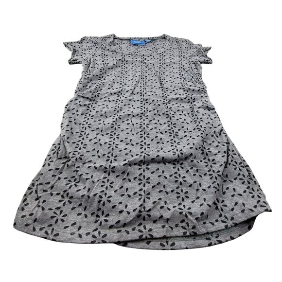 Simply Vera Wang Shirt Gray Floral Burnout Print Ruched T-Shirt Size XS JH1818 - Picture 9 of 9